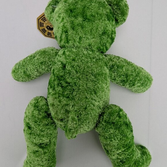 Green Feng Shui Teddy Bear Plush 12" Stuffed Animal Ying Yang Good Vibes Tags - Picture 6 of 9